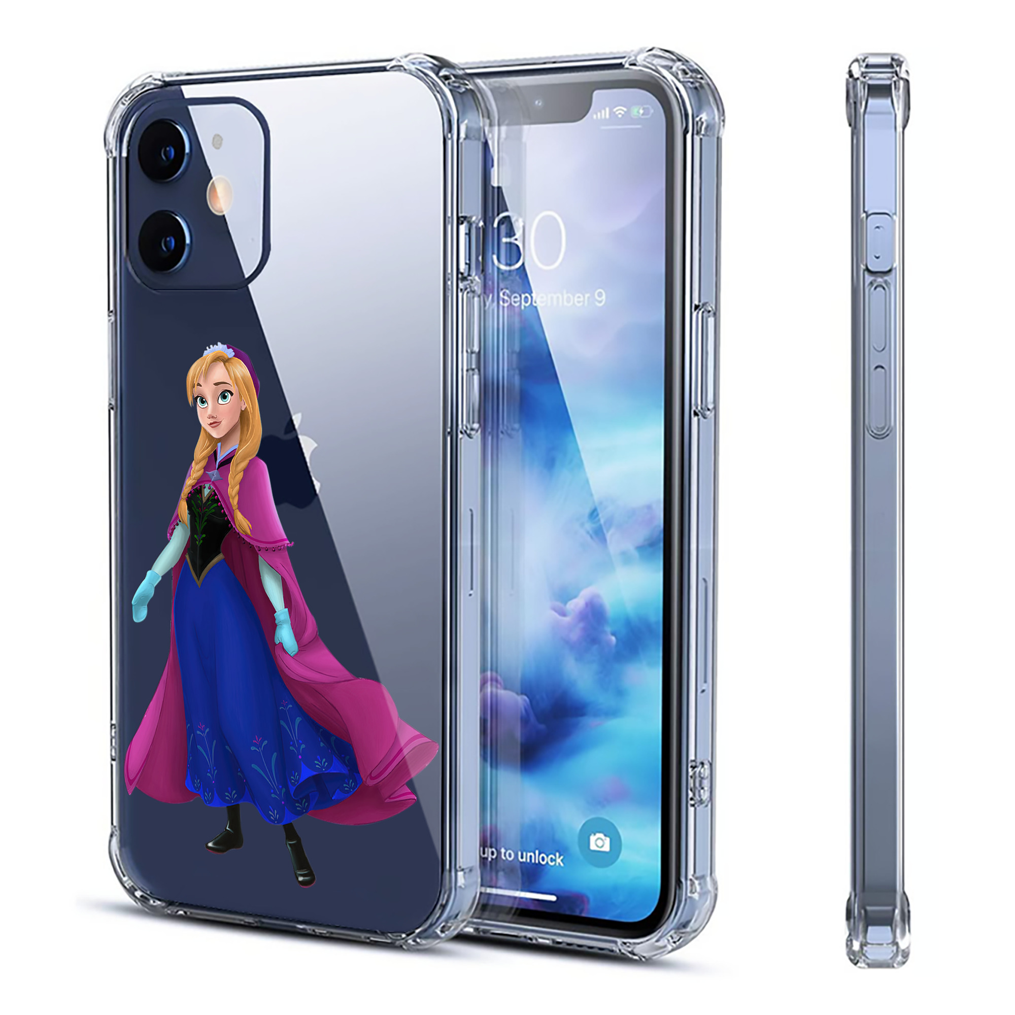 （画像用） アナと雪の女王 アンナ エルサ Frozen Anna Elsa 【iPhone 12シリーズ対応】透明スマホケース（クリアソフトケース）